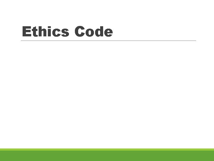 Ethics Code 