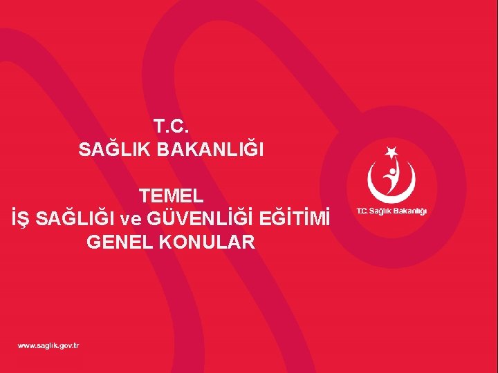 T. C. SAĞLIK BAKANLIĞI TEMEL İŞ SAĞLIĞI ve GÜVENLİĞİ EĞİTİMİ GENEL KONULAR 