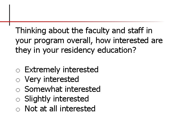 Thinking about the faculty and staff in your program overall, how interested are they