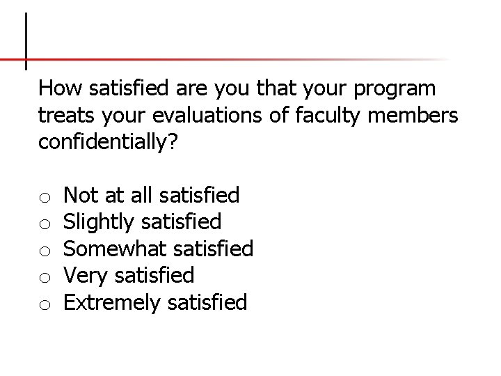 How satisfied are you that your program treats your evaluations of faculty members confidentially?