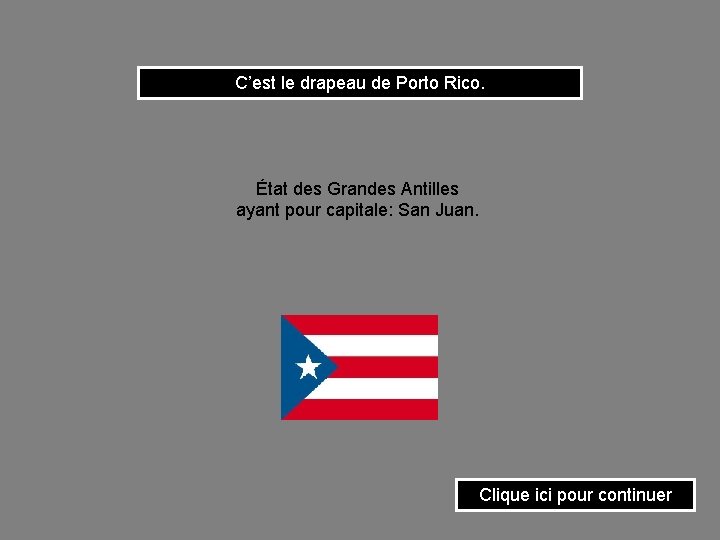 C’est le drapeau de Porto Rico. État des Grandes Antilles ayant pour capitale: San