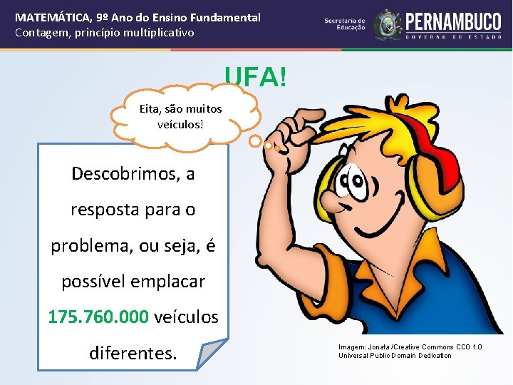 MATEMÁTICA, 9º Ano do Ensino Fundamental Contagem, princípio multiplicativo UFA! Eita, são muitos veículos!