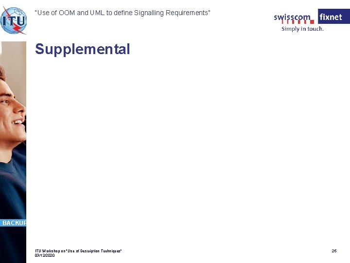 “Use of OOM and UML to define Signalling Requirements” Supplemental BACKUP ITU Workshop on