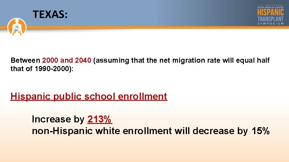 TEXAS: Between 2000 and 2040 (assuming that the net migration rate will equal half