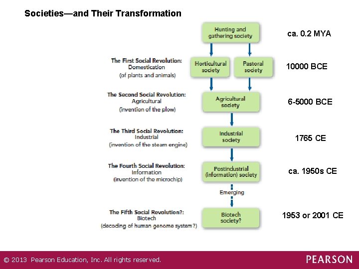 Societies—and Their Transformation ca. 0. 2 MYA 10000 BCE 6 -5000 BCE 1765 CE