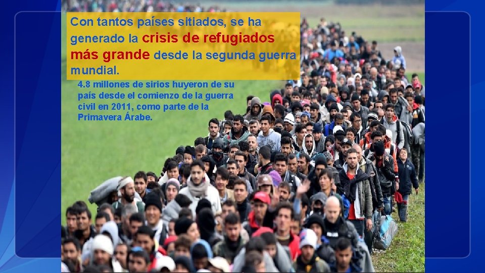 Con tantos países sitiados, se ha generado la crisis de refugiados más grande desde