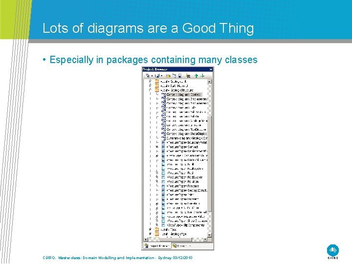 Lots of diagrams are a Good Thing • Especially in packages containing many classes