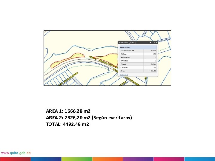  AREA 1: 1666, 28 m 2 AREA 2: 2826, 20 m 2 (Segùn