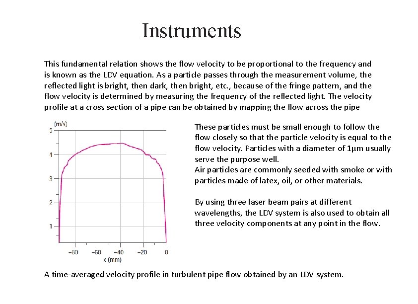 Instruments This fundamental relation shows the flow velocity to be proportional to the frequency