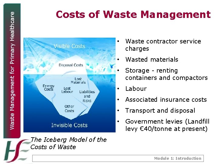 Waste Management for Primary Healthcare Costs of Waste Management • Waste contractor service charges