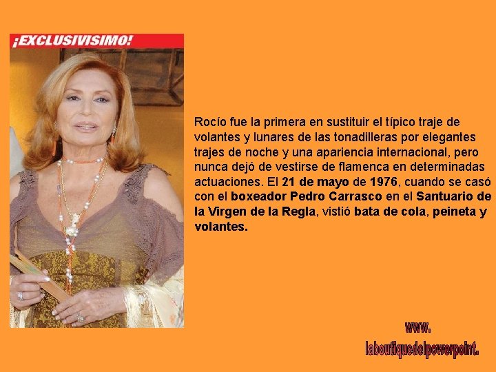 Rocío fue la primera en sustituir el típico traje de volantes y lunares de