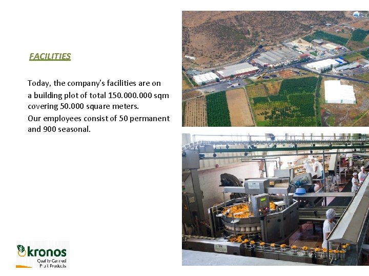  FACILITIES Today, the company’s facilities are on a building plot of total 150.
