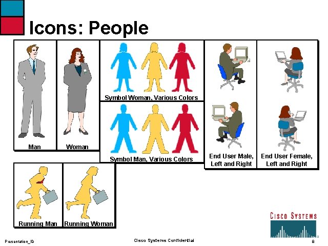 Icons: People Symbol Woman, Various Colors Man Woman Symbol Man, Various Colors Running Man