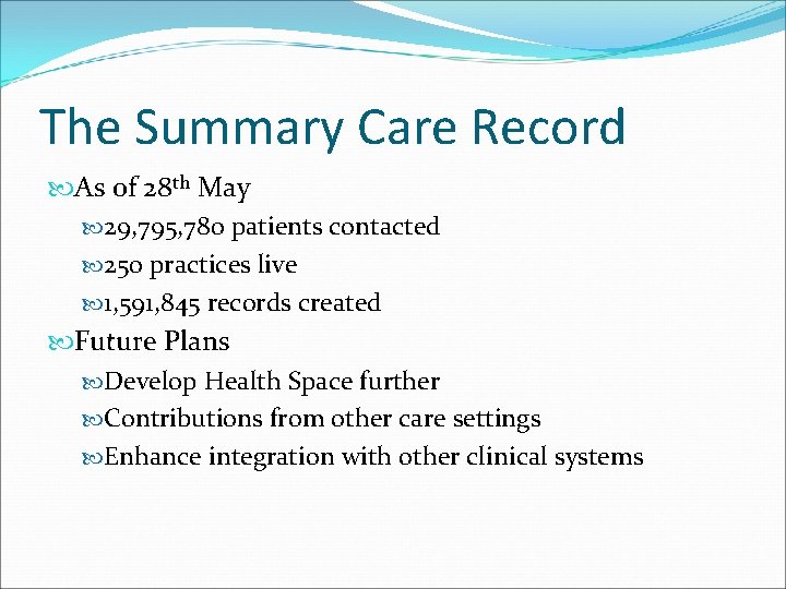 The Summary Care Record As of 28 th May 29, 795, 780 patients contacted