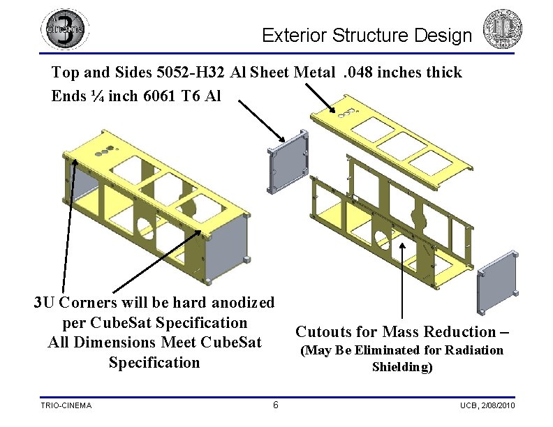 Exterior Structure Design Top and Sides 5052 -H 32 Al Sheet Metal. 048 inches