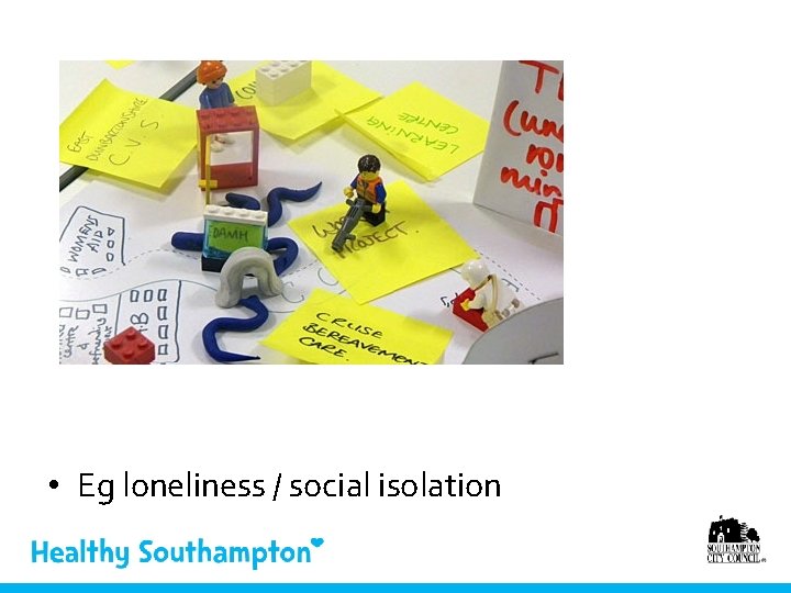  • Eg loneliness / social isolation 