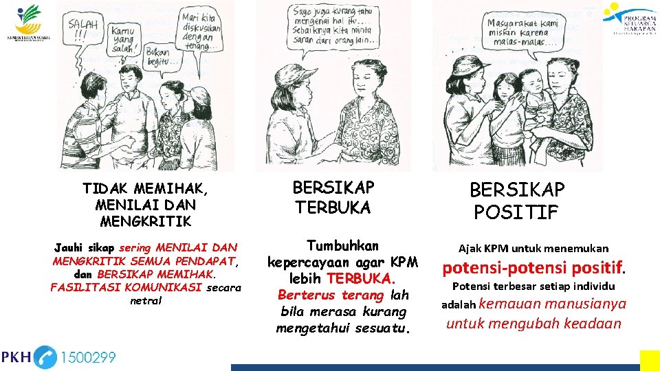 TIDAK MEMIHAK, MENILAI DAN MENGKRITIK Jauhi sikap sering MENILAI DAN MENGKRITIK SEMUA PENDAPAT, dan