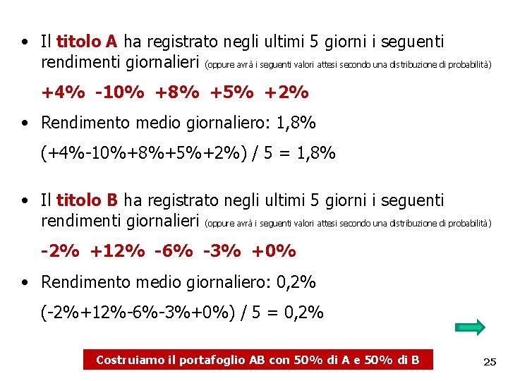  • Il titolo A ha registrato negli ultimi 5 giorni i seguenti rendimenti