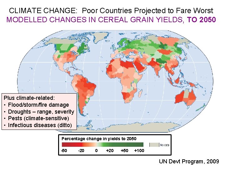 CLIMATE CHANGE: Poor Countries Projected to Fare Worst MODELLED CHANGES IN CEREAL GRAIN YIELDS,