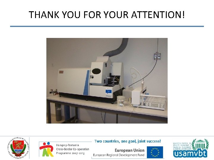 THANK YOU FOR YOUR ATTENTION! Two countries, one goal, joint success! 