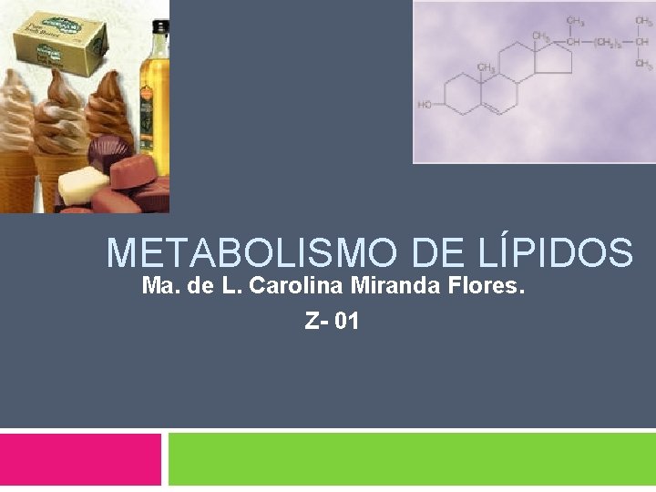 METABOLISMO DE LÍPIDOS Ma. de L. Carolina Miranda Flores. Z- 01 