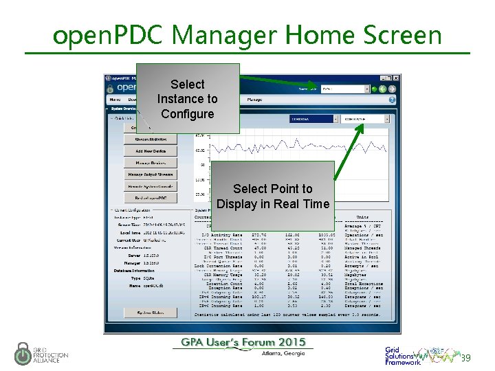 open. PDC Manager Home Screen Select Instance to Configure Select Point to Display in