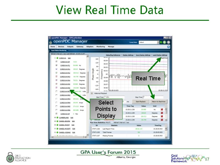 View Real Time Data Real Time Select Points to Display 47 