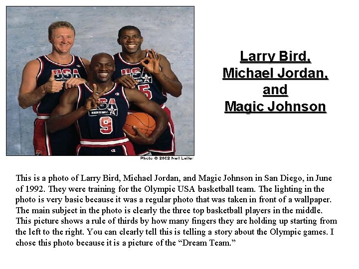 Larry Bird, Michael Jordan, and Magic Johnson This is a photo of Larry Bird,