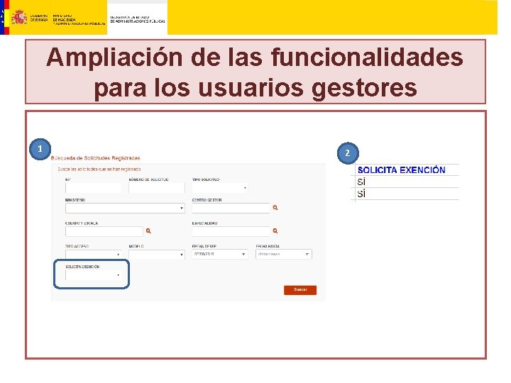 Ampliación de las funcionalidades para los usuarios gestores 1 2 