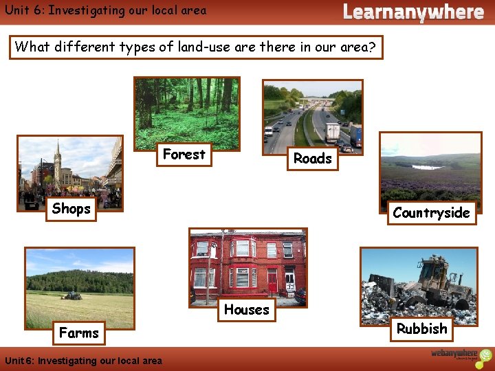 Geography Unit 6: Investigating our local area What different types of land-use are there