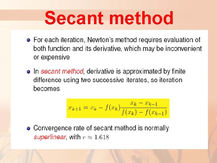 Secant method 