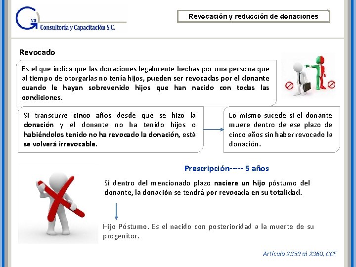 Revocación y reducción de donaciones Revocado Es el que indica que las donaciones legalmente Revocación y reducción de donaciones Revocado Es el que indica que las donaciones legalmente