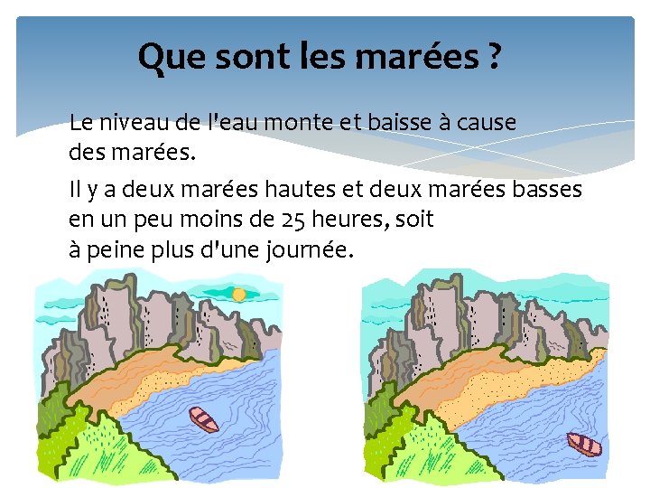Que sont les marées ? Le niveau de l'eau monte et baisse à cause