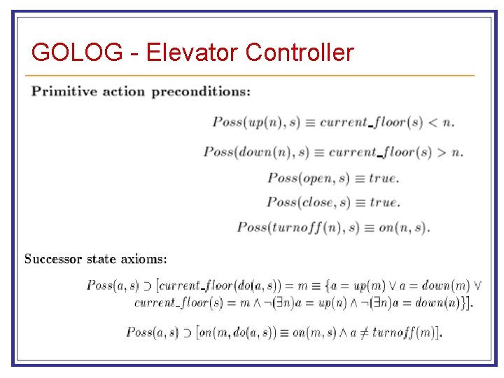 GOLOG - Elevator Controller 