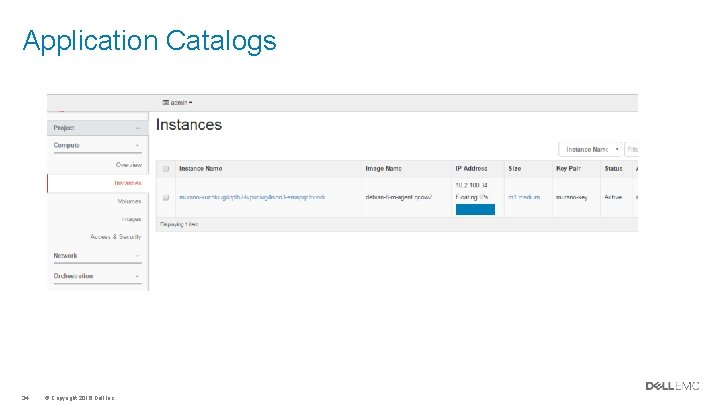 Application Catalogs 34 © Copyright 2016 Dell Inc. Application Catalogs 34 © Copyright 2016 Dell Inc.