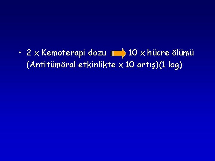 • 2 x Kemoterapi dozu 10 x hücre ölümü (Antitümöral etkinlikte x 10 • 2 x Kemoterapi dozu 10 x hücre ölümü (Antitümöral etkinlikte x 10