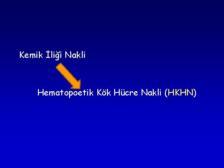 Kemik İliği Nakli Hematopoetik Kök Hücre Nakli (HKHN) Kemik İliği Nakli Hematopoetik Kök Hücre Nakli (HKHN)