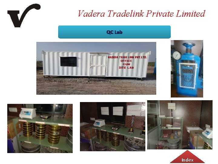 Vadera Tradelink Private Limited QC Lab Index 