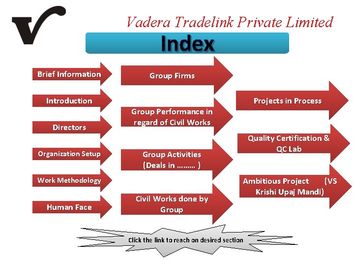Vadera Tradelink Private Limited Index Brief Information Introduction Directors Organization Setup Group Firms Group
