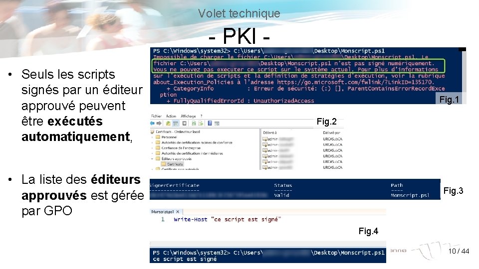 Volet technique - PKI • Seuls les scripts signés par un éditeur approuvé peuvent