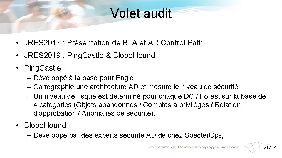 Volet audit • JRES 2017 : Présentation de BTA et AD Control Path •