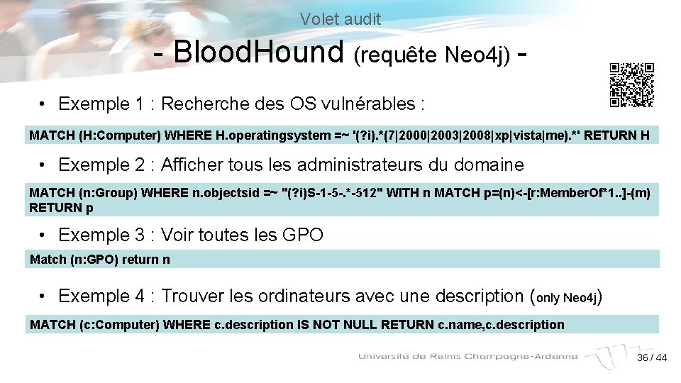 Volet audit - Blood. Hound (requête Neo 4 j) • Exemple 1 : Recherche