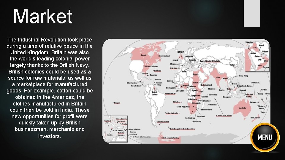 Market The Industrial Revolution took place during a time of relative peace in the Market The Industrial Revolution took place during a time of relative peace in the