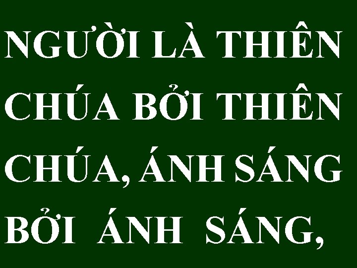 NGƯỜI LÀ THIÊN CHÚA BỞI THIÊN CHÚA, ÁNH SÁNG BỞI ÁNH SÁNG, 