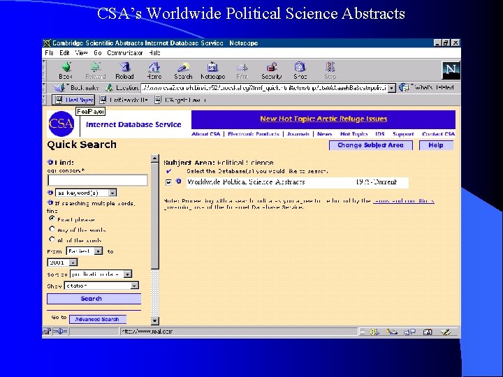 CSA’s Worldwide Political Science Abstracts 