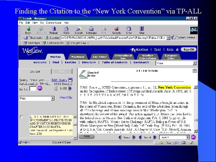 Finding the Citation to the “New York Convention” via TP-ALL 