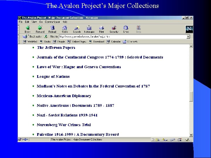 The Avalon Project’s Major Collections 