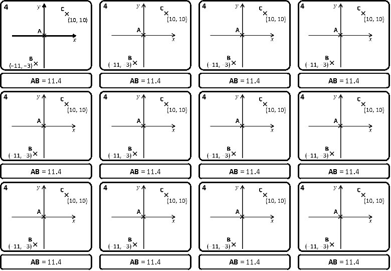 4 C (10, 10) A B (− 11, − 3) AB = 11. 4