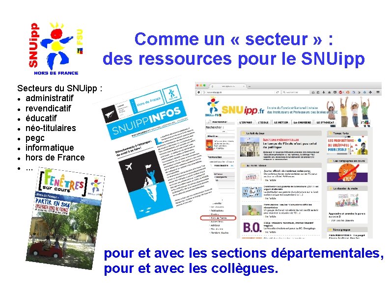 Comme un « secteur » : des ressources pour le SNUipp Secteurs du SNUipp