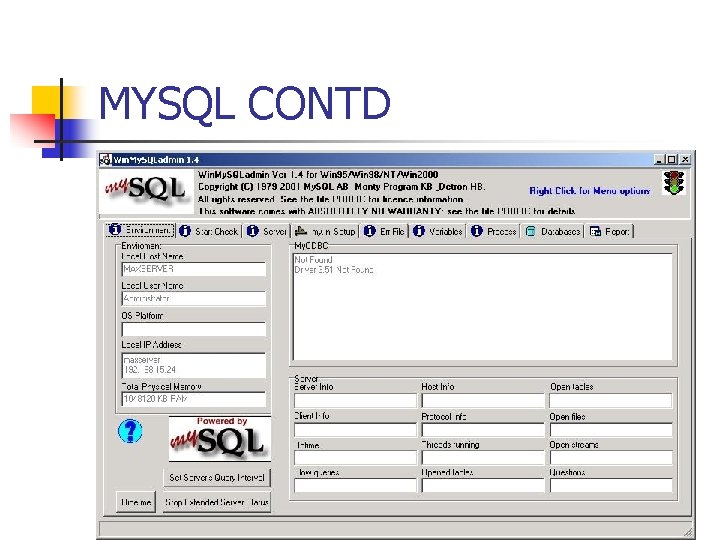 MYSQL CONTD 